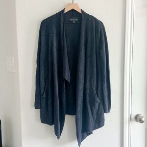 Barefoot Dreams CozyChic Lite Knit Island Wrap Cardigan Navy Blue S/M